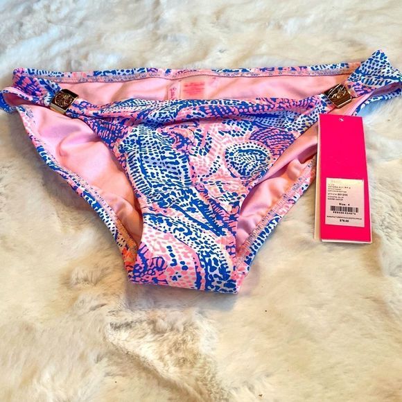 Lilly Pulitzer Other - Lilly pulitzer coastal blue maybe gator bikini bottoms Safia NWT 4